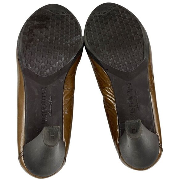 ANTHROPOLOGIE Hispanitas Women's Brown Patent  Leather Glove Shoe Heels EU 39 - Picture 8 of 12